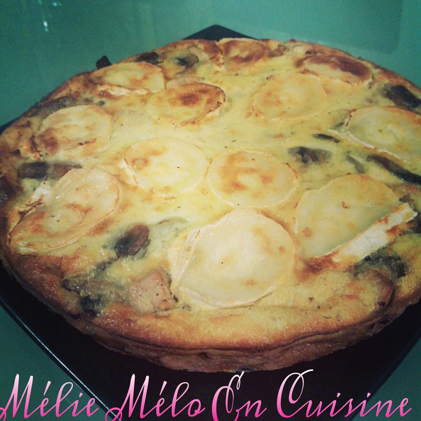 quiche sans pâte poulet chèvre champignons