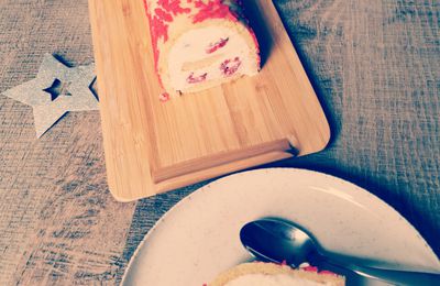 bûche vanille framboise ( avec ou sans Thermomix ) 